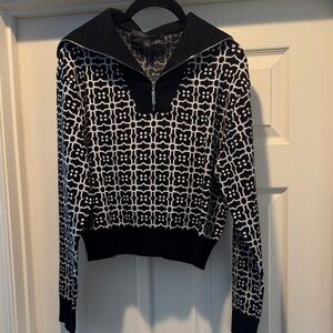 Marc New York Black and White Geometric Sweater S NWT